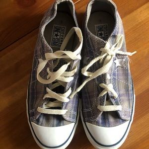 Purple Plaid Converse Shoes